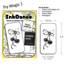 1 Kit "Cherries" Revolutionary Technology Tattoos, Cherry, Semi-Permanent Tattoos, Temporary Tattoos, Long Lasting, Fake Tattoos, Water-Resistant, Authentic Tattoo Look, Plant-Based, Present, Girl Stuff X121