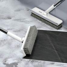 Joybos® Long Handle Cleaning Brush, 2-In-1 Floor Scrub Brush With Flexible Scraper, Long Handle, 2-In-1 Scrape And Heavy Duty Bristle Brush With Scraper