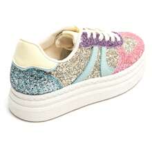 Baskets à Plateforme épaisses Avec Paillettes Et Lacts Classiques - Multicolor - View 7