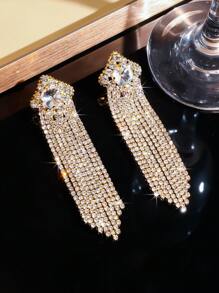 Fashion Glamorous Square CZ Crystal Earrings Stud Wedding Party Graduation Jewelry 1 Pair