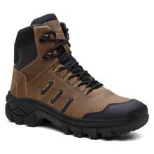 Bota Coturno Masculino Couro Reforçado Biqueira PVC