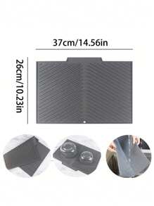 1 Pc Silicone Dish Drying Mat - Foldable, Heat-Resistant, Multi-Purpose Kitchen Draining Pad, Suitable For Dishes And Utensils