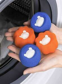 6pcs Pet Hair Remover Used In Washing Machine, Dryer Ball Reuse, Reduce Wrinkles, Save Washing Machine Free Drying Time(Blue Color Is Random)