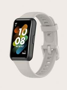 1pc Casual Solid Color Detachable Silicone Smart Band Strap Compatible With Huawei Band 7 - Band 7 - View 7