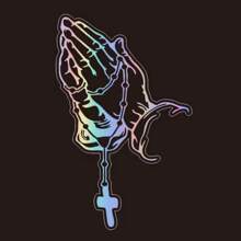 2pcs Car Fashion Stickers, Pearl Rose Christ Prayer Gesture, Car Modeling Window Glass Motorcycle Laptop Vinyl Decal, Decals For Car