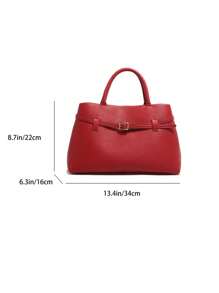 1pc Women's Tote Bag, Solid Color With High-Quality PU Leather Material