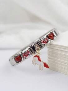 1 Pc Cross Border Popular Pentagram Elastic Bracelet DIY Italian Module Splicing Bracelet - Silver - View 7