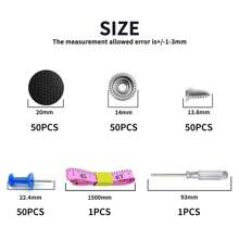 50 pièces Kit de boutons de réparation de pavillon de toit automobile, rivets pression universels pour fixation du toit de voiture, avec outil d'installation, convient à toutes les voitures - Multicolore - Voir 4