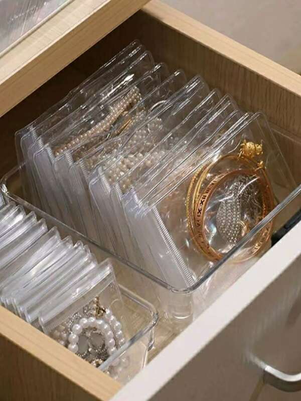 100pcs Pvc Transparent Resealable Jewelry Bags With Ziplock,Anti-Oxidation,Prevents Tarnishing,For Storing Earrings, Necklaces, Jewelry, Small Gift, Accessory Party Favor Pouches Back To School