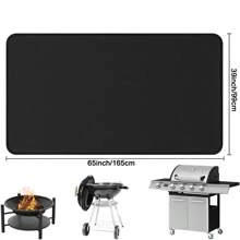 Tapis de barbecue d'extérieur - résistant au feu, tapis de grill anti-taches et anti-huile - tapis au sol pour protéger le bois et la pelouse - tapis d'isolation haute température multi-usage pour foyer