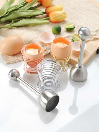 1 件不锈钢煮鸡蛋壳切割器，多功能蛋壳分离器，蛋壳粉碎器，蛋壳切割器，开蛋器，敲击器，适用于生鸡蛋、软鸡蛋和硬煮鸡蛋，厨房小工具，厨房配件