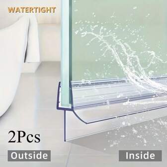 2pcs Classic Style Shower Door Bottom Seals, For Glass 4-6mm, 50cm, Leak-Proof Glass Door Strip For Dry Bathroom, Easy To Install Home Bathroom Decor Fall Decor Back To School