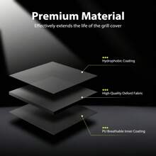 TOPCROWN Grill Cover For Outdoor Grill, Oxford Waterproof Anti-UV -Proof BBQ Gas Grill Cover, With Adjustable Hem Drawstring For Weber Char-Broil Nexgrill And More Grills