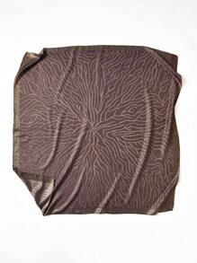 1pc Women Textured Pattern Metallic Thread Head Scarf, Fashion Versatile Oblong Scarf, Suitable For Daily Wear - Multicolor - View 4