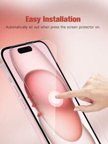 Bộ 2 miếng dán màn hình 6.9 inch tương thích với iPhone 17, 16 Pro Max, 16 Pro, 16e, 16, 16 Plus, 15 Pro Max, 15, 15 Pro, 15 Plus, 14 Pro Max, 14, 14 Plus, 14 Pro, 13 Pro Max, 13, 13 Pro, 12 Pro Max, 12, 12 Pro, 11, 11 Pro Max, 11 Pro, XS, XS Max, Bảo vệ độ nét cao, Kính cường lực siêu trong, Độ cứng 9H, Phim kính cường lực trong suốt độ nét cao, Miếng dán màn hình, Tương thích với ốp lưng điện thoại - Trong sáng - Xem 3