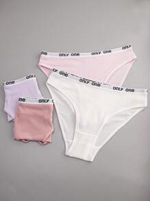 4pcs Women Multicolor Simple Sports Style Comfy Breathable Cute Panties