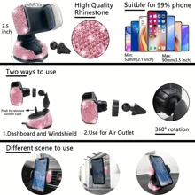 26-Piece Car Interior Diamond-Encrusted Set Steering Wheel Cover Mobile Phone Holder License Plate Frame Car Hook Water Cup Mat One-Button Start Ring Air Outlet Decorative Strip Set
