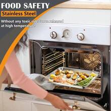 2Pcs Baking Sheet Pan Set, Joyfair Stainless Steel Cookie Sheets, Commercial Metal Pans Toaster Oven Tray Bakeware Roll/Bread/Bacon, Heavy Gauge, Rust-& Dishwasher Safe (9 Inch) - 12.5英寸 - 查看 3