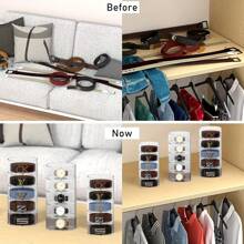 Acrylic Belt Organizer With Five Layers For Storage And Display, Featuring A Cylindrical Stackable Design. This Versatile Box Is Ideal For Organizing Accessories Such As Jewelry, Watches, And Bracelets.