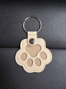 Customized Pet Hair Commemorative Dog Paw Keychain Leather Palm Print Cat Paw Cartoon Keychain Pendant