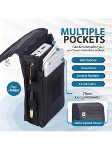 简约黑色腰包、腰带包、户外运动腰包、徒步骑行腰包、手机包、休闲腰包、休闲零钱包