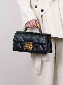 Bolso de mano de mujer 2025 de rejilla de ratán con diseño romboidal, bolso de tote versátil y elegante, bolso cruzado cuadrado exquisito, bolso de hombro minimalista - Multicolor - Ver 8