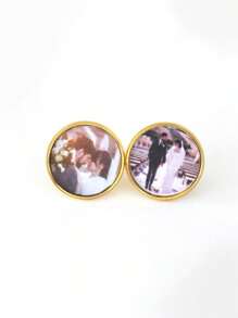 Custom Cufflinks, Personalized Picture Cufflinks - Perfect For The Groom, Wedding Gift - Unique Souvenir Best Man Gift For His Birthday Present - Custom Cufflinks - View 3