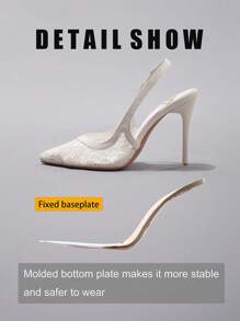 Fashionable White Lace Splicing High Heel Shoes, 2025 New Summer Hollow-Out Breathable Sexy Pointed Toe Party/Wedding Women Shoes