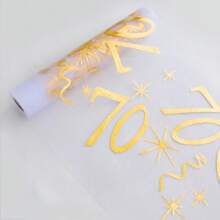 Camino de mesa para cumpleaños de 18 años, aproximadamente 10 m de largo, con texto "Feliz 18" en dorado, adecuado para decoración de mesa de fiesta de cumpleaños de 18 años para chicos, chicas y hombres.