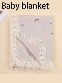 80 x 65cm Quaste Baby Überwurf, weich und modisch für Neugeborene, perfekt für Kinderzimmer Deko oder Baby Shower Party