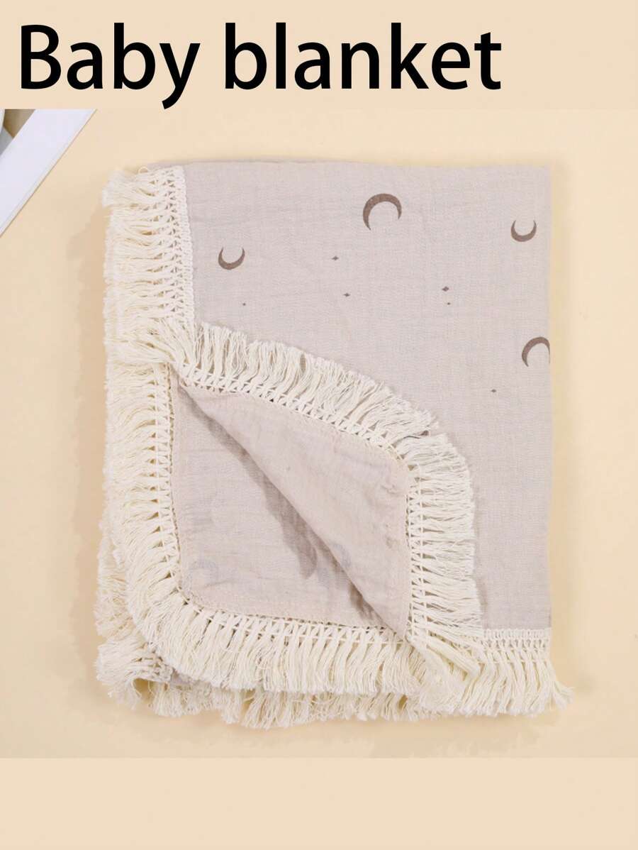 80 x 65cm Quaste Baby Überwurf, weich und modisch für Neugeborene, perfekt für Kinderzimmer Deko oder Baby Shower Party