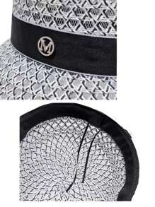 Fashionable M Logo Hollow Out Rhinestone Decor Fishing Hat, Breathable And Ventilated, Elegant Casual Bucket Hat For Women, Spring/Summer