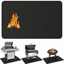 Tapis de barbecue d'extérieur - résistant au feu, tapis de grill anti-taches et anti-huile - tapis au sol pour protéger le bois et la pelouse - tapis d'isolation haute température multi-usage pour foyer