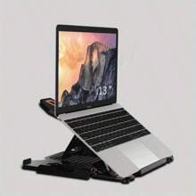 1pc Multi-Angle Laptop Stand Adjustable Lifting Slouchy Bracket Pad Foldable Portable Stand Base Cooling Rack With Mobile Phone Holder Bedroom Dormitory Desktop Cooling Rack