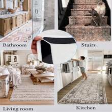 8PCS Black Non-Slip Rug Gripper Pads - , Washable & Reusable Rubber Pads For Securing Rugs On Hardwood Floors - Multicolor - View 1