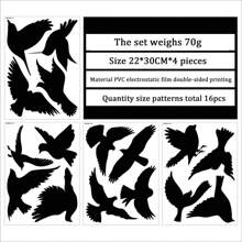 4 sets grote witte kolibrie, vlinder, blad raamstickers, anti-botsing vogel raamstickers, doorschijnende vogelafschrikmiddelen voor deuren, ramen, glas, huis, slaapkamer, lente, winkel, tuindecoratie, kantoor, klaslokaaldecoratie