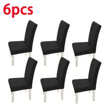 1/2/4/6 piezas Fundas de silla de microfibra de color liso