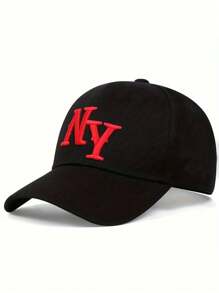 3/1 pieza Gorra de béisbol bordada de NY, sombrero casual para protección solar al aire libre adecuado para niños y niñas en primavera, otoño, viajes, playa y vacaciones