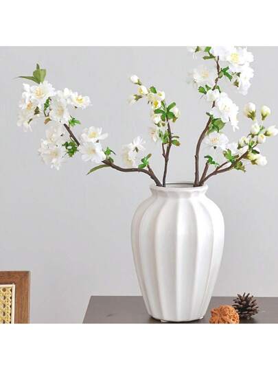 1pc Boho Wit Plastic Vase Lightweight Flower Display Living Room Weddings Viral Home Moderne Minimalist Glass view 4