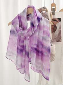 1 pièce Nouveau foulard dégradé balinais d'été pour femmes, foulard musulman fin et élégant pour les cheveux, écharpe longue pour la vie quotidienne, les voyages, la photographie, la protection solaire. Cadeau de festival familial