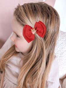 2pcs/Pack Cute Red Bow Teddy Bear DIY Hair Clips Children Girl Hair Accessories