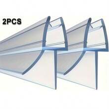 2 件经典风格淋浴门底部密封条，适用于 4-6 毫米玻璃，50 厘米，防漏玻璃门条，适用于干式浴室，易于安装，家居浴室装饰秋季装饰，返校