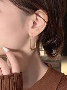 1 Pair Stylish Korean Minimalist Luxury Plated Gold Peanut Earrings, Suitable For Women To Wear In Daily Life, Parties, Gifts For Valentine's Day,Mom,Mother,Mother's Day,Gift