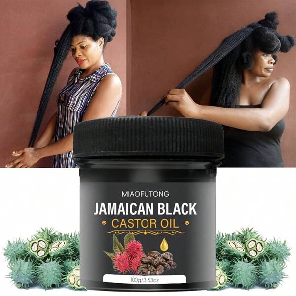 100g Jamaican Castor Oil Hair Care, Pure Natural Cold Pressed, Moisturizing And Nourishing The Scalp And Hair Roots, Making Hair Thicker, Stronger And Healthier, Suitable For All Hair Types, Suitable For Both Men And Women