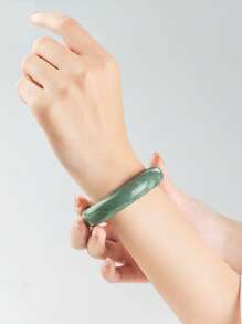 Bestselling Natural Jade Bangle, Fashion Women's Lucky Bracelet, Jewelry Gift For Girlfriend (Natural Jade Surface May Have Mineral Spots And Patterns, Which Is Normal), With Gift Box