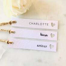 100pcs 9.5x1.8cm Personalized Gift Tags, Christmas Gift Tags, Handwritten Kraft Paper Wedding Gift Tags, Single-Sided Calligraphy Paper Gift Tags (Ropes Not Included) - Rectangular Love Heart - View 7