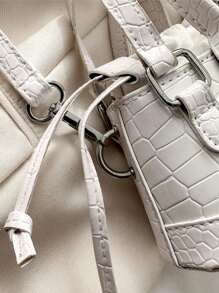 1pc Girls New Mini Fashion Simple Crocodile Pattern Pu Material Crossbody Bag With Adjustable Shoulder Strap, Fashionable And Versatile, Casual Commuting, Shopping, Party And Holiday Gifts