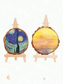 Wooden Display Stand For Artwork, Mini Easel, Multi-Functional Painting Showcase, Triangle Phone And TV Stand Back To School