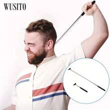 1 件便携式伸缩背部刮擦器，不锈钢伸缩背部刮擦器，刮痧工具，按摩仪器，适合成人、老年人、宠物，可作为礼物