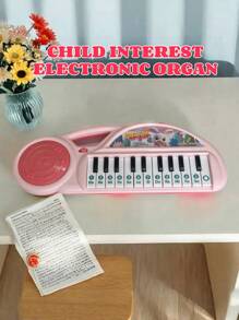 1pc Children's Educational Electronic Piano Toy With 13 Keys, Simulated Piano Musical Instrument Toy Portable Cartoon Kids' Music Piano, Suitable For Boys & Girls, Early Education Toy Gift Birthday Gifts